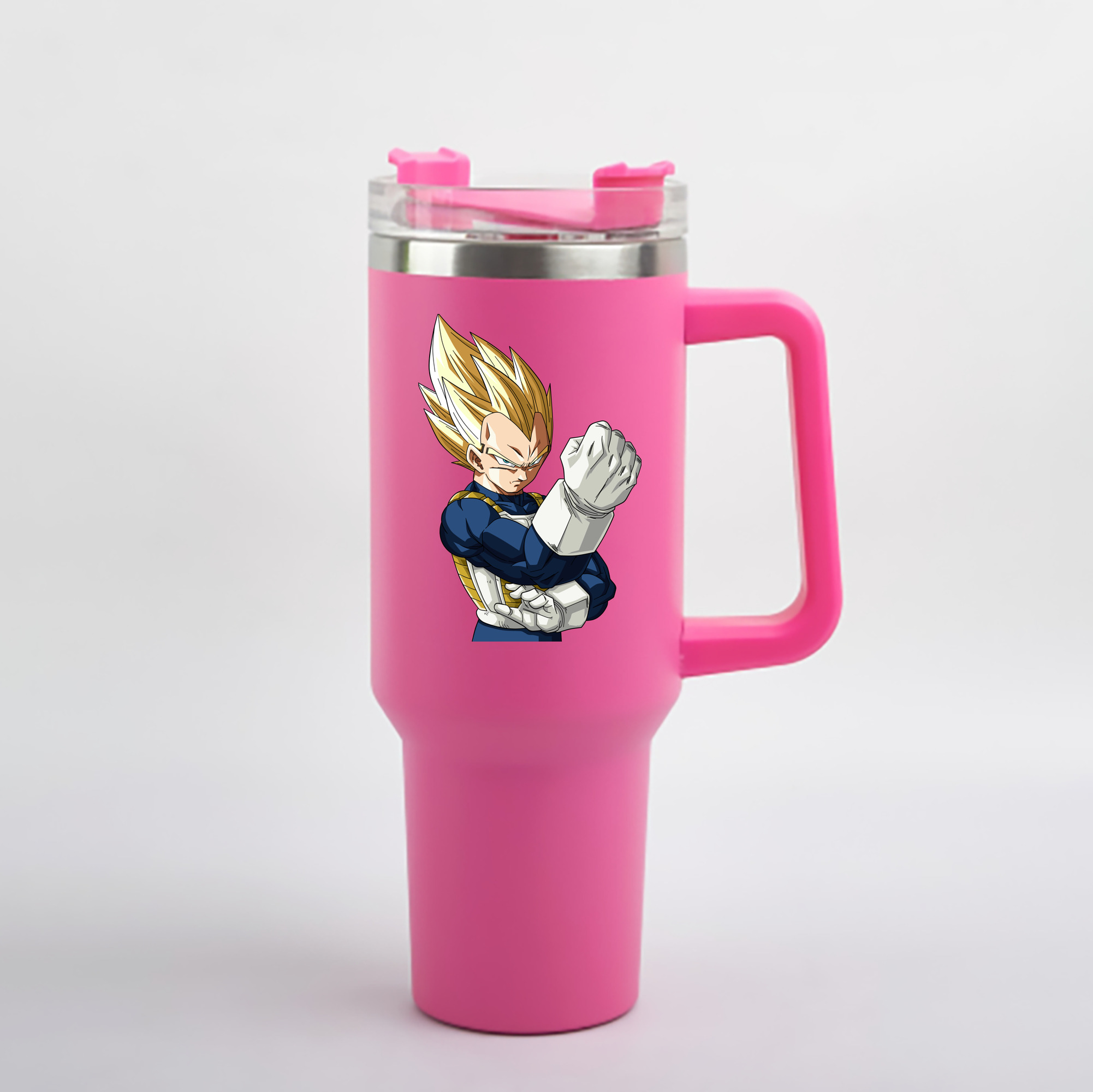 （画像用） ドラゴンボール ベジータ四世（Bejīta Yonsei）DRAGON BALL Vegeta IV 1200mL車用タンブラー - クリスタルステッカー（プラスチックストロー付き）